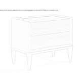 Rectangular bedside table made of marble and wood Quitupan