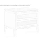 Rectangular bedside table made of wood and marble Ketchum