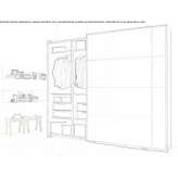 Tanned leather wardrobe with sliding doors Erbaa