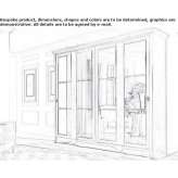 Mirrored wardrobe made of solid wood Cibaca