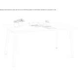 Rectangular desk made of melamine and powder-coated steel Alcolea