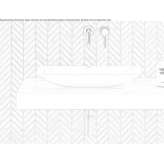 Rectangular countertop washbasin made of stone resin Gugging