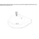 Okrągła umywalka ceramiczna ścienna z przelewem Claxton