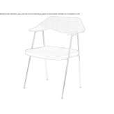 Leather and veneered chair with armrests Duenas