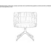 Swivel fabric chair on trestles Temextla