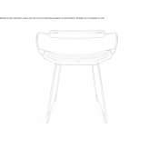 Tanned leather sleigh base and steel chair with armrests Hullo