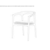 Wooden chair with armrests Walcott