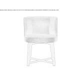 Chair upholstered in fabric with armrests and removable cover Erkoklu