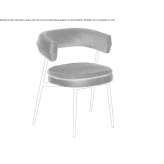 Chair upholstered in fabric with armrests Emmering