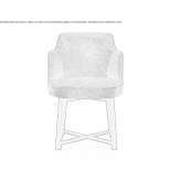 Chair upholstered in fabric with armrests and removable cover Erkoklu