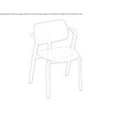 Beech chair with stackable armrests Vernon