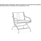 Folding leather chair with armrests Awendaw