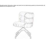 Swivel chair on trestles with armrests Temextla