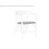 Rattan and fabric chair with open backrest Vazhiny