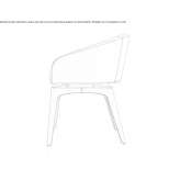 Upholstered leather chair with armrests Venice