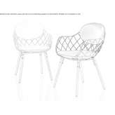 Steel and wood chair with armrests Euroa