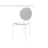 A chair upholstered with fabric in the shape of a medallion Alessano