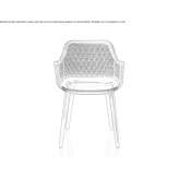 Woven wicker chair with armrests Plomari