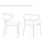 Upholstered leather chair with armrests Nallihan