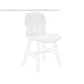 Chair upholstered in fabric with a removable cover Pulle