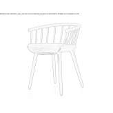 Multi-layer wooden chair with armrests Plomari