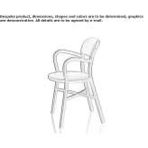 Wooden veneer chair with armrests Redway