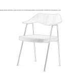 Fabric and veneered wood chair with armrests Duenas