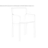 Tanned leather chair with armrests Angrogna
