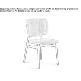 Fabric chair with open backrest Bolanden