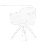 Fabric chair on trestles with armrests Racu