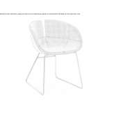 A chair upholstered in fabric with a sled base Clingen