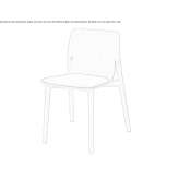 Upholstered wooden chair, stackable Cocorote