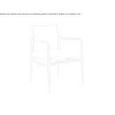 Tanned leather chair with armrests Samanco