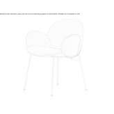 Chair upholstered in fabric with armrests Staric