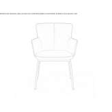 Upholstered leather chair with armrests Racu