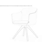 Leather trestle chair with armrests Racu