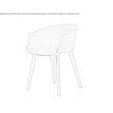 Multi-layer wooden chair with armrests Plomari