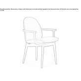 Upholstered wooden chair with armrests Orsay