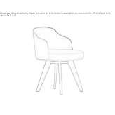 Upholstered leather chair with armrests Weipa