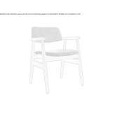 Upholstered beech chair with armrests Tacony