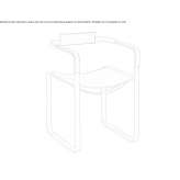 Tanned leather sleigh base and steel chair with armrests Grycksbo