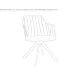 Powder-coated steel chair on trestles with armrests Cabras