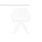 Leather trestle chair with armrests Cabras