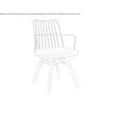 Powder-coated steel chair with armrests Evjen