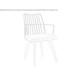 Chair with metal backrest and oak base Evjen