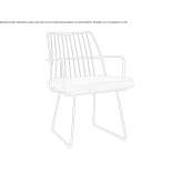Powder-coated steel chair on a sled base with armrests Evjen