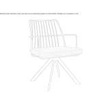 Powder-coated steel chair on trestles with armrests Evjen