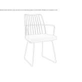 Powder-coated steel chair on a sled base with armrests Evjen