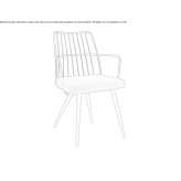 Powder-coated steel chair with armrests Evjen
