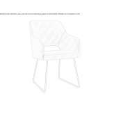 Leather chair based on a sled with armrests Lussac